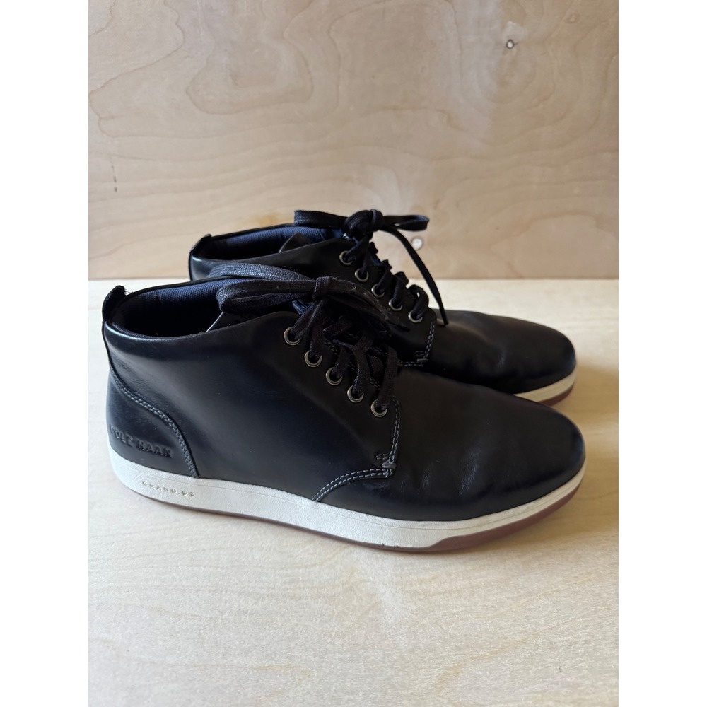 Cole Haan Mens Grand OS Black Leather Chukka Boots C32240 Size 8.5 M